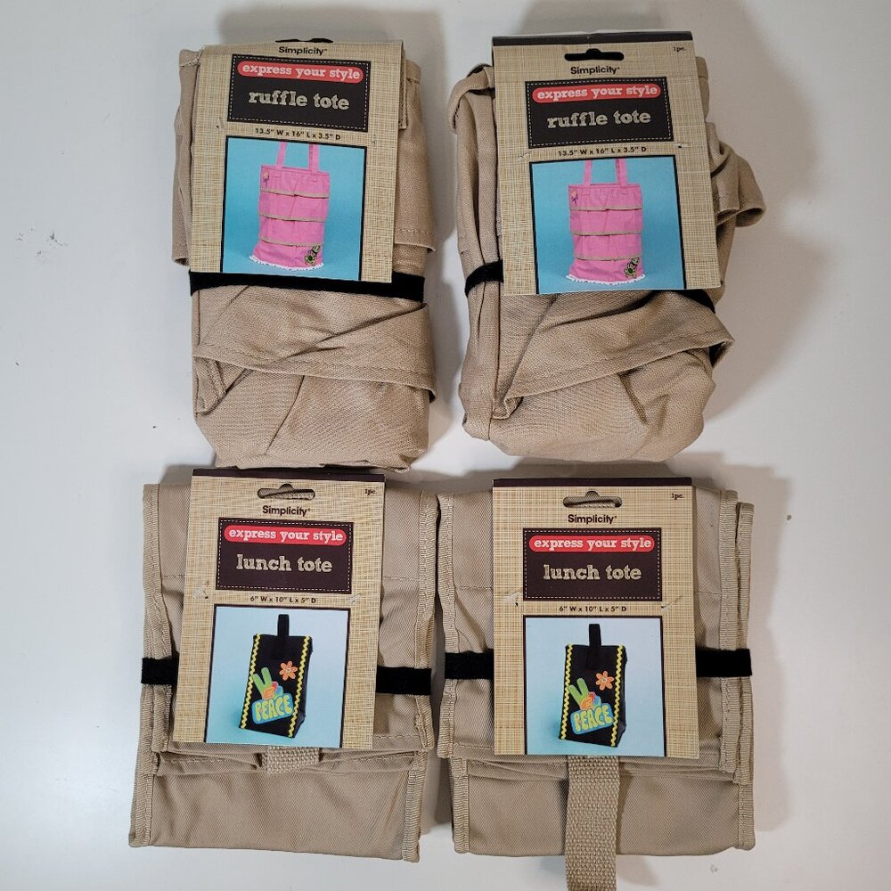 NWT Simplicity DIY Tote Craft Kit Bundle of 4